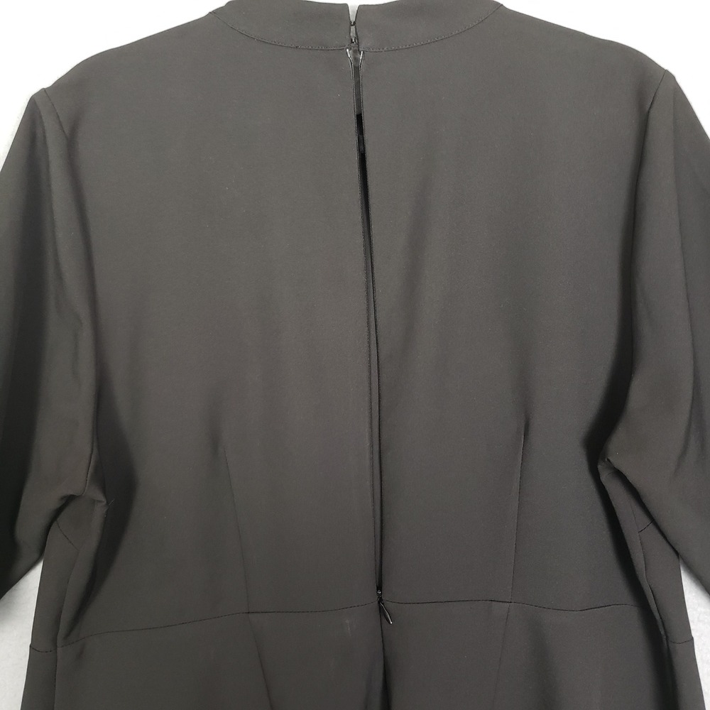 Eloquii Mock Neck Military Midi Dress Black Gold Buttons A-line Classy Size 16 - Picture 11 of 11